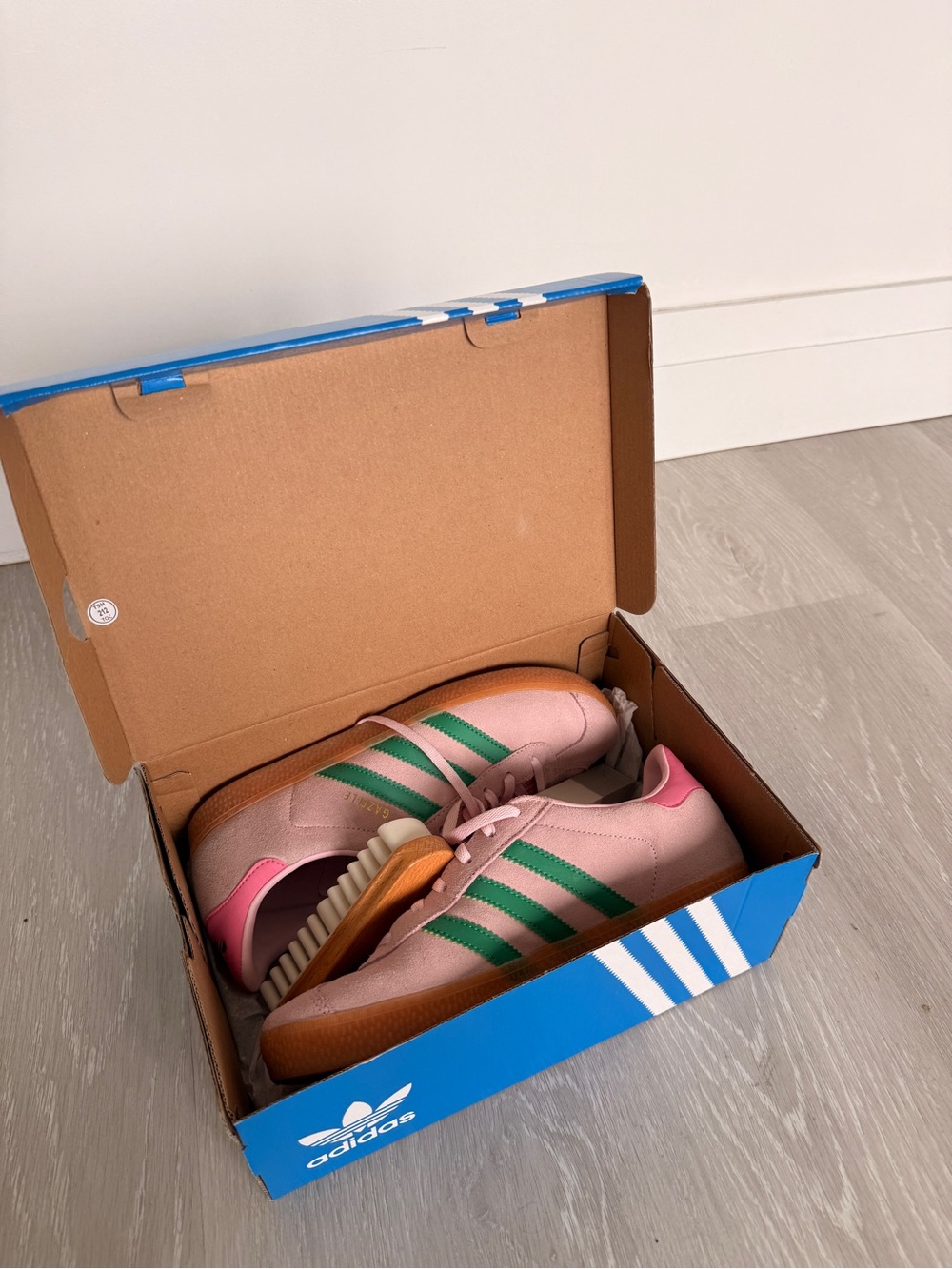 Adidas Gazelle Pink and Green Classic Low-Top Sneakers
